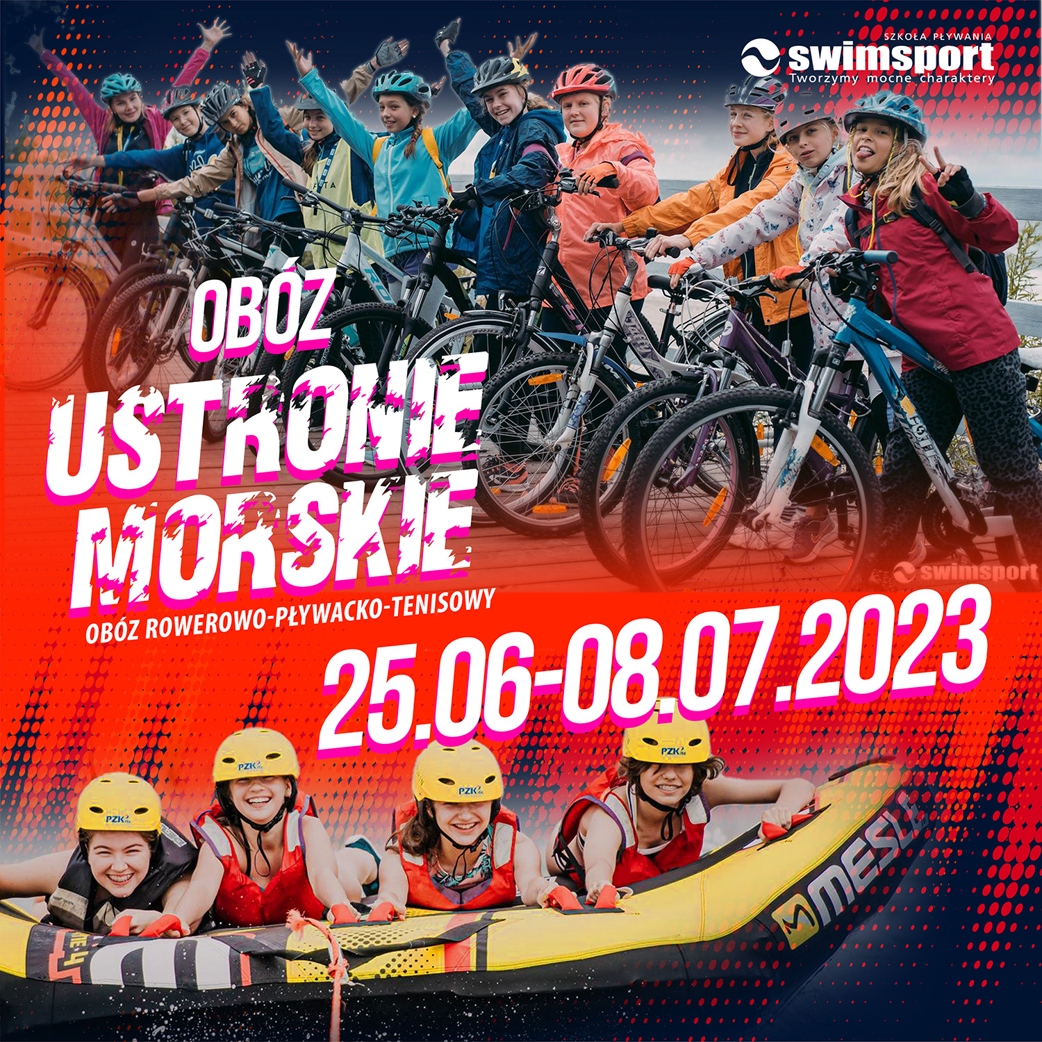 Ustronie Morskie I – 12-dniowy obóz tenisowo-pływacko-rowerowy -lato 2023 wiek 8-16 lat