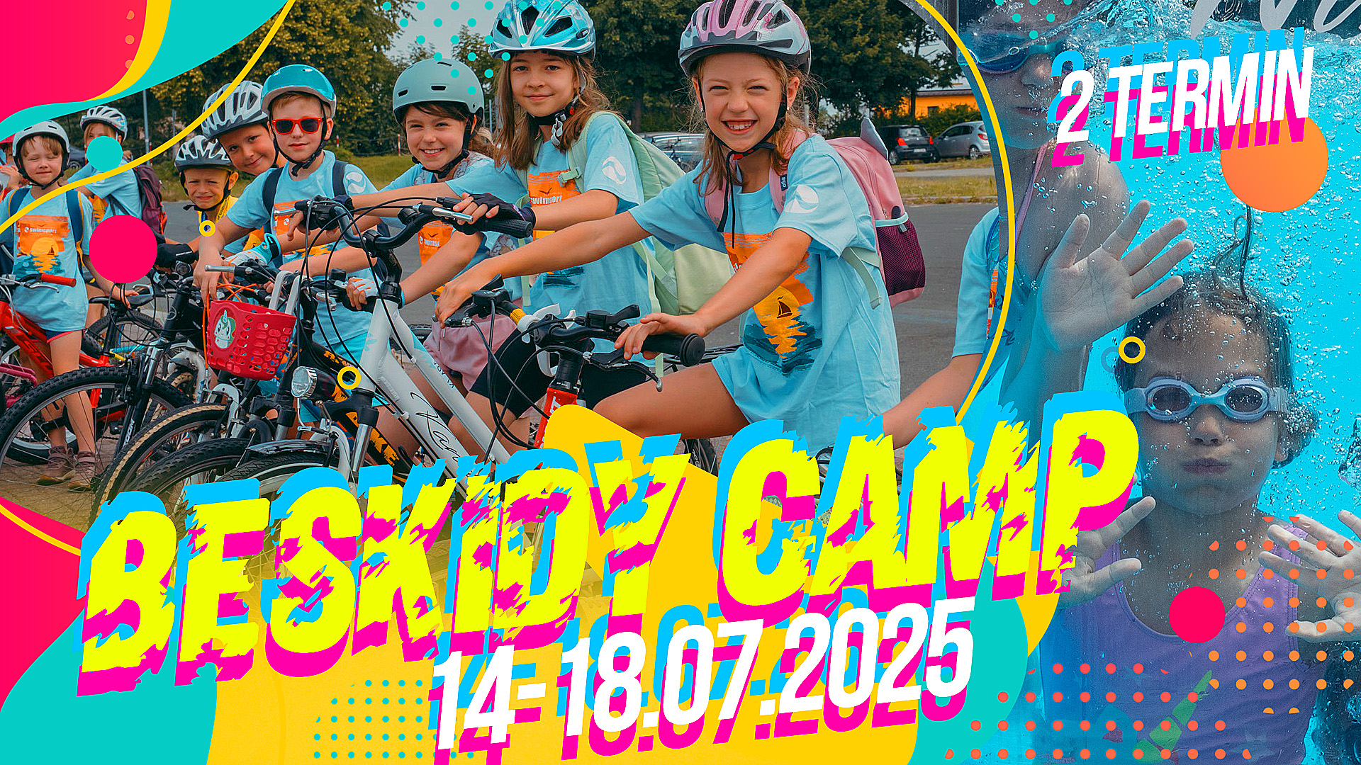 Sport i zabawa na pełnym gazie – Beskidy Camp II – sportowy obóz stacjonarny SwimSport, lato 2025 wiek 6-14 lat